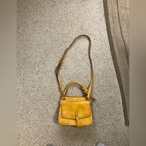 Yellow Purse With Dual Handles.  Size OS